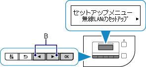 セットアップメニュー画面:無線LANのセットアップを選択